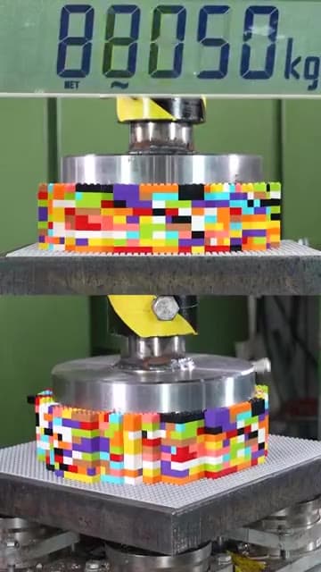 Video thumbnail for Legos crushed by hydraulic press