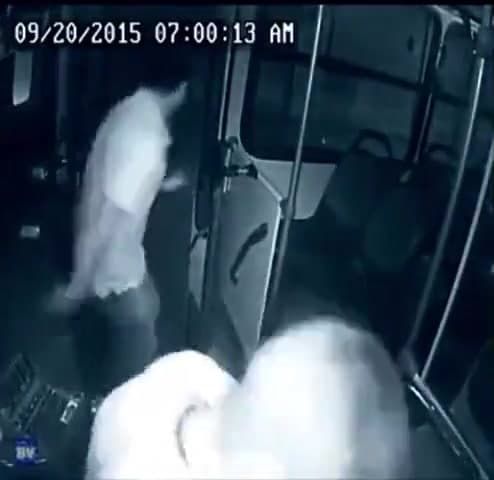 Video thumbnail for A boy with cerebral palsy helps protect the bus driver from a thief with a knife