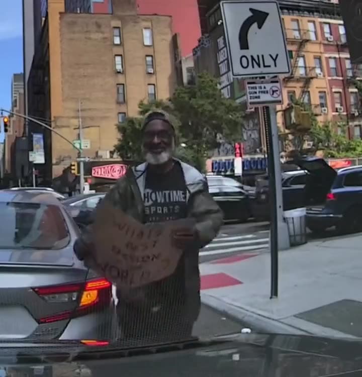 Video thumbnail for Wholesome homeless man