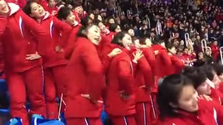 Video thumbnail for North Korean cheerleaders at the 2018 Olympics