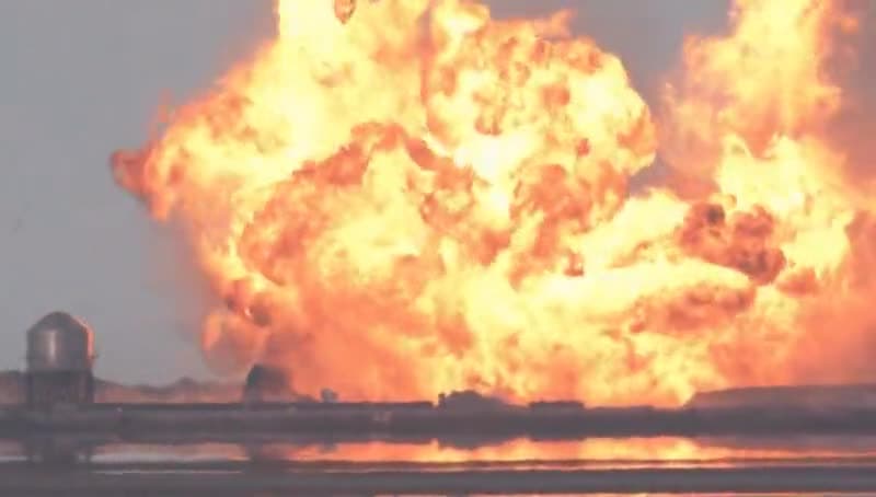 Video thumbnail for Space X SN10 Mars Ship prototype exploding after successful landing