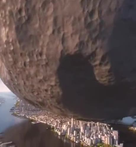 Video thumbnail for Visualization of the scale of the second largest asteroid closest to earth hits us