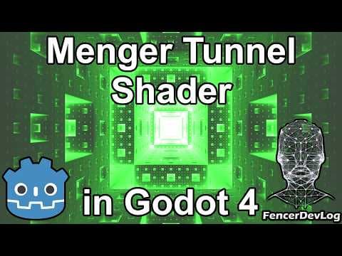 YouTube thumbnail for Godot 4: Menger tunnel shader (tutorial)