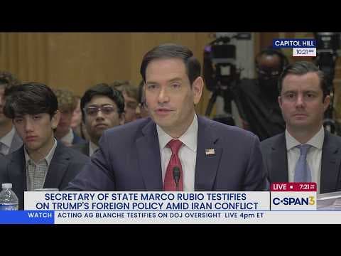 YouTube thumbnail for Secretary of State Marco Rubio testifies on his department's 2027 budget request amid the ongoing conflict with Iran before the Senate Foreign Relations Committee (2026)