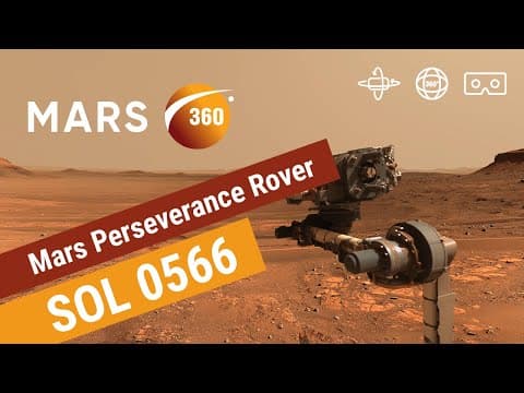 YouTube thumbnail for Mars 360: NASA's Mars Perseverance Rover - Sol 566 (360video 8K)