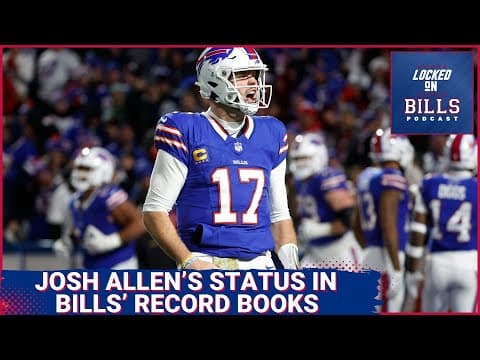 YouTube thumbnail for Josh Allen’s status in Buffalo Bills record books + is he overrated? Bills have enough elite talent?