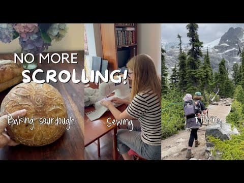 YouTube thumbnail for Swapping my screen time with hobbies and healthy habits || how to find your hobbies ⛺️🌿🧶🏔️