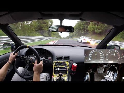 YouTube thumbnail for Nissan 200SX on slippy Nürburgring Nordschleife S13 CA18DET 17.08.2019 日産 ニュルブルク 4K