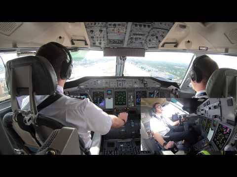 YouTube thumbnail for Cockpit view Dash 8 Q400 London City Steep Approach with ATC