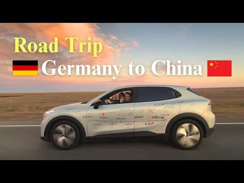 YouTube thumbnail for I Drove an Electric Car from Germany to China : 12,500km in 30 days.