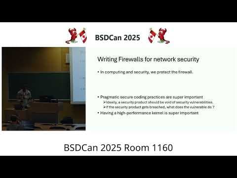 YouTube thumbnail for A new BSDCan video has been posted: The NetBSD Packet Filter(NPF)by Emmanuel Nyarko
