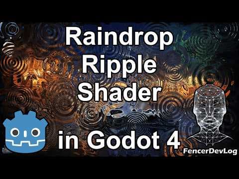 YouTube thumbnail for Godot 4: Raindrop ripple shader (tutorial)