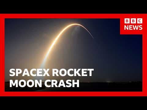 YouTube thumbnail for Huge SpaceX rocket part believed to have hit Moon as Nasa prepares to study crash