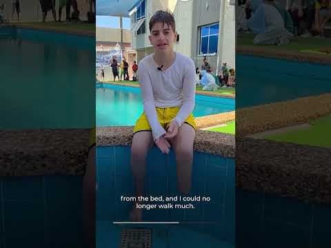YouTube thumbnail for Amputee children learn to swim after losing limbs in Israel’s war on Gaza