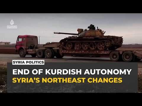YouTube thumbnail for Syria ends Kurdish autonomy as government tightens control of northeast