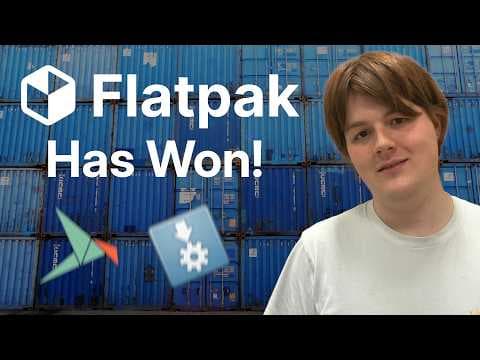 YouTube thumbnail for Why Flatpak Won and Snap and AppImage Didn't. - Cameron Knauff