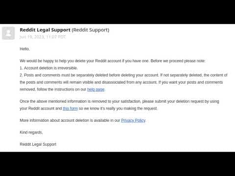 YouTube thumbnail for Reddit user alleges California Consumer Privacy Act (CCPA) non-compliance/violation; and finds it difficult to delete posts and content on Reddit