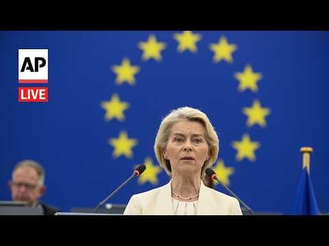 YouTube thumbnail for Ursula Leyen - State of the European Union speech - EU Kids Act