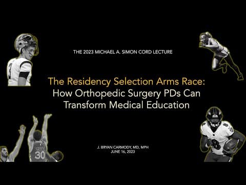 YouTube thumbnail for The Residency Selection Arms Race: How Orthopedic Surgery PDs can Transform Medical Education - The Sheriff of Sodium