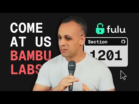 YouTube thumbnail for [Louis Rossman] Bambu labs threatened to send this developer to prison, so I'm hosting his code instead