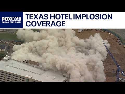 YouTube thumbnail for Arlington Sheraton Hotel implosion coverage