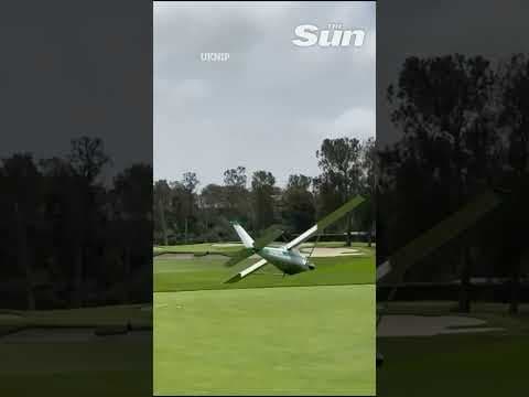 YouTube thumbnail for Cessna plane makes emergency landing at LA golf club