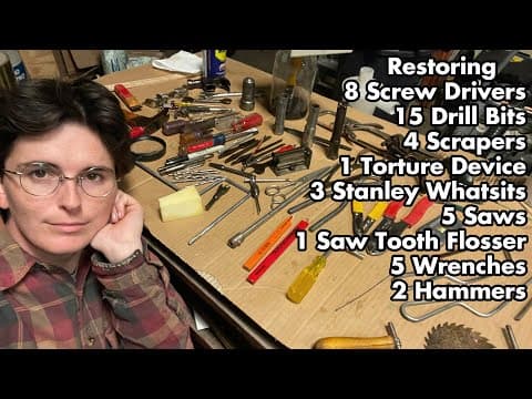 YouTube thumbnail for Garbage Day 10: Restoring all the leftover hand tools from two years of trash picking!
