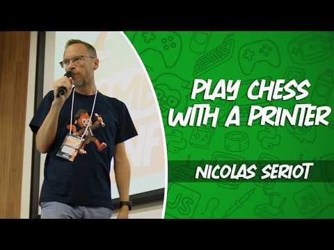 YouTube thumbnail for Games in PostScript – Play Chess Against Your Printer / Nicolas Seriot / GambiConf 2025