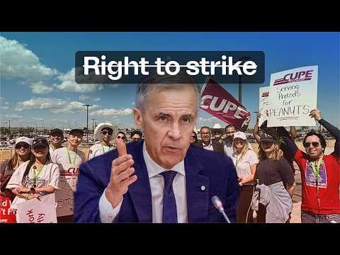 YouTube thumbnail for Mark Carney’s corporate checklist includes gutting the right to strike [Video, 31:31]