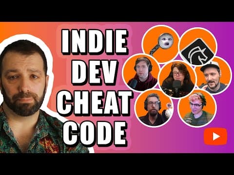 YouTube thumbnail for "I Asked Devs About The Indie Game Cheat Code..." 1.5 hours of indie game dev interviews
