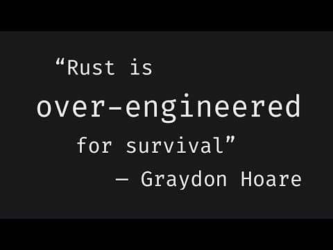 YouTube thumbnail for Rust is the New C