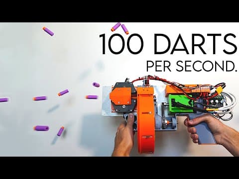 YouTube thumbnail for 100 darts per second (and from a single barrel, too!)