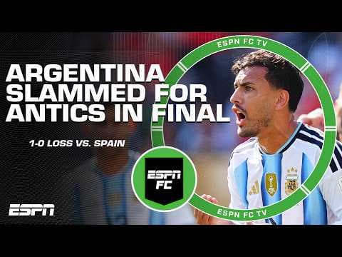 YouTube thumbnail for 'Argentina were a DISGRACE!' Spain win the World Cup with 1-0 win in 2026 final | ESPN FC