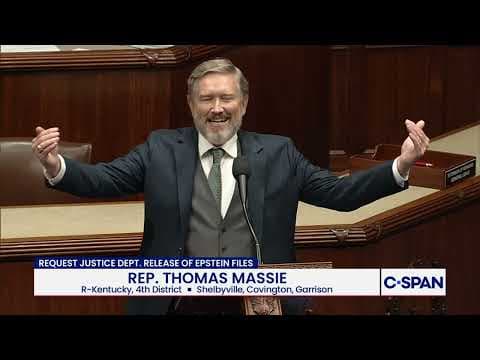 YouTube thumbnail for Rep. Thomas Massies (R-KY) on Epstein Files and Impeaching Secretary Hegseth