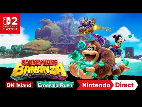 YouTube thumbnail for Donkey Kong Bananza: DK Island & Emerald Rush DLC – Nintendo Direct 9.12.2025