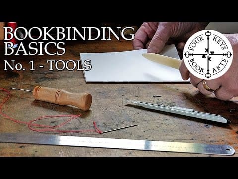 YouTube thumbnail for Bookbinding Basics: Chapter 1 - Basic Tools - Easy Options to Get Started