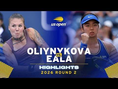 YouTube thumbnail for Oleksandra Oliynykova vs. Alexandra Eala Highlights | 2026 US Open Round 2
