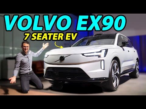 YouTube thumbnail for Volvo EX90 REVIEW exterior interior of the 7-seater EV