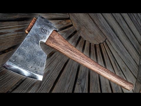 YouTube thumbnail for [12:40] Forging a Hjärtum-style Swedish axe