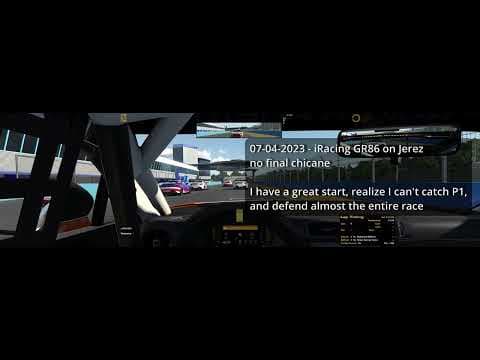 YouTube thumbnail for iRacing: GR86 at Jerez. Lucky start to defensive battle before i mess up