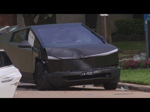 YouTube thumbnail for Fatal Cybertruck crash near Post Oak Place kills 2 women in Houston