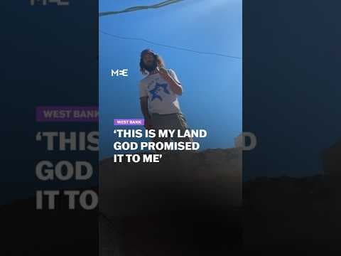 YouTube thumbnail for ‘This is my land, God promised it to me,’ says Israeli settler standing on Palestinian home’s roof