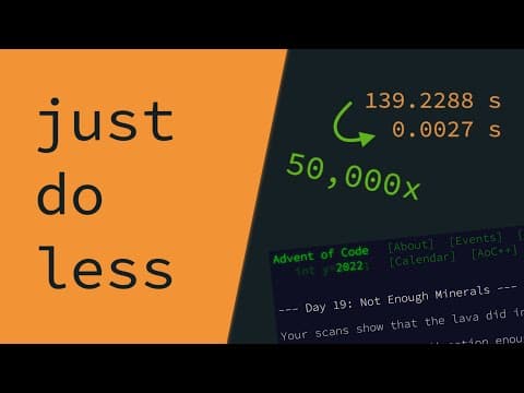 YouTube thumbnail for going fast is about doing less