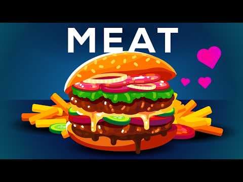 YouTube thumbnail for Kurzgesagt video on Meat and farming practices