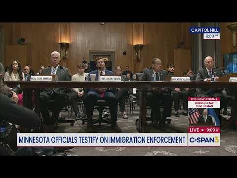 YouTube thumbnail for Minnesota & ICE Officials Testify Before Senate Committee