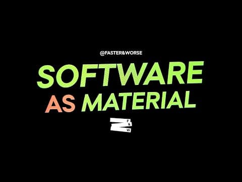 YouTube thumbnail for Dispatch about software being a material, really, not a product category in itself