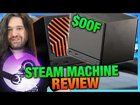 YouTube thumbnail for Valve Steam Machine Review: GPU & CPU Benchmarks, SteamOS Test, Thermals, Noise, and Price - Gamers Nexus