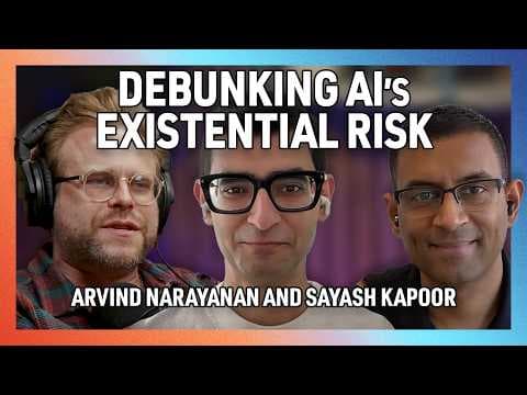 YouTube thumbnail for Is "AI" Just Normal Technology? - Adam Conover with Arvind Narayanan and Sayash Kapoor [80mins Vid/Podcast]
