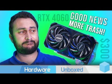 YouTube thumbnail for Nvidia Clown Themselves… Again! GeForce RTX 4060 Review