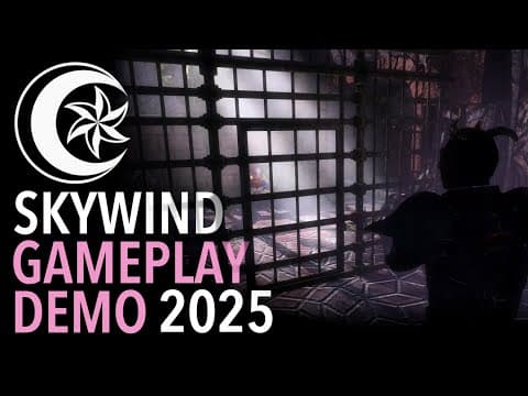 YouTube thumbnail for Skywind's latest gameplay demo, Rescue Joncis Dalomax, is live! Featuring new creatures, locations, game mechanics, and a short update on progress.